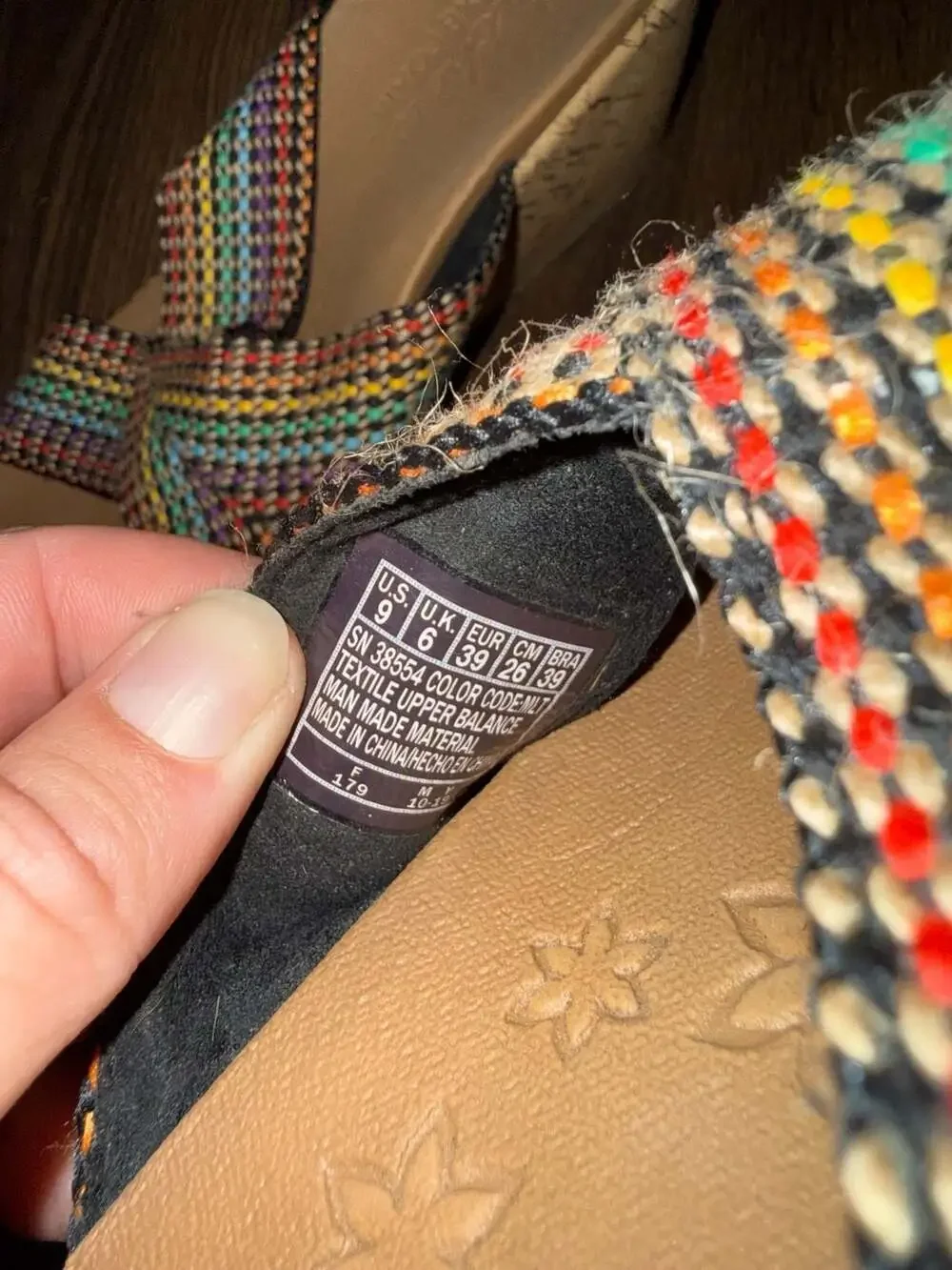 Skechers Cali Beverlee Rainbow Woven Wedge Sandals Size 9